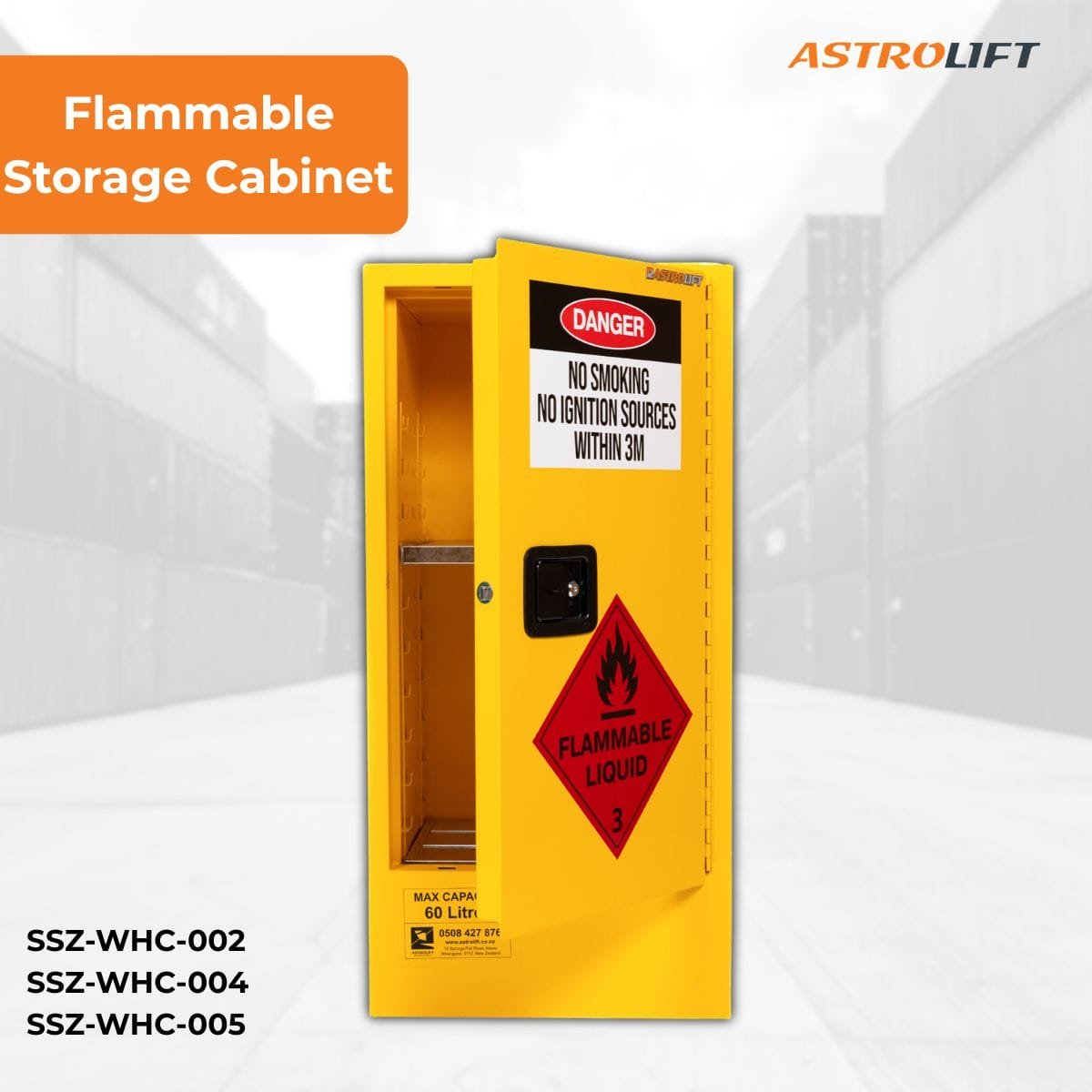 Buy Flammable Storage Cabinet  in New Products available at Astrolift NZ